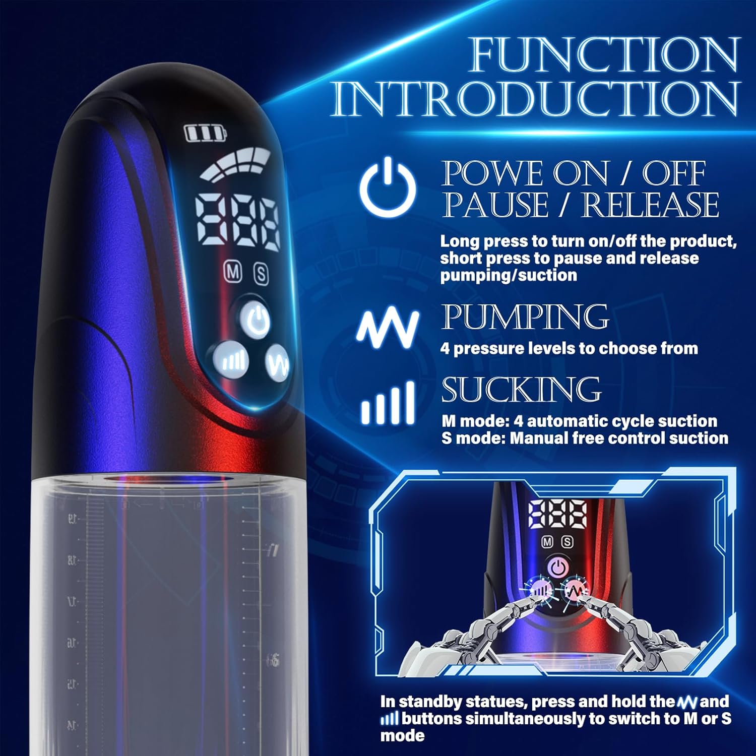 2-in-1 Suction & Pressure Penis Pump – Automatic Male Enhancer